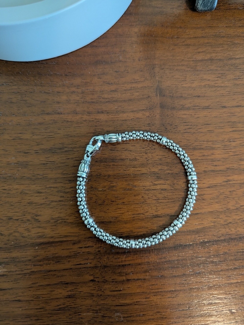 Lagos Caviar Sterling Silver Beaded Bracelet 925 7.5” Classic